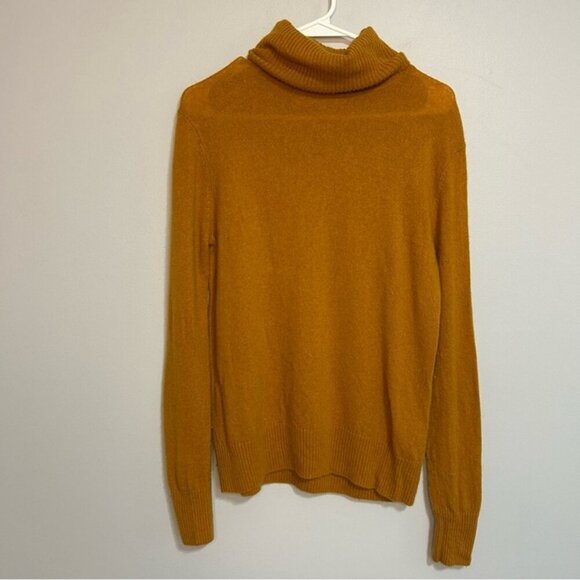 Rosemunde Mustard Orange Wool Cashmere Blend Knit Turtleneck Sweater Size Small - Picture 1 of 6